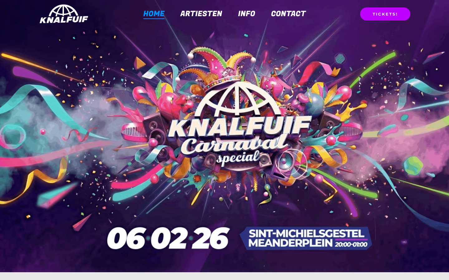 Knalfuif-website op desktop