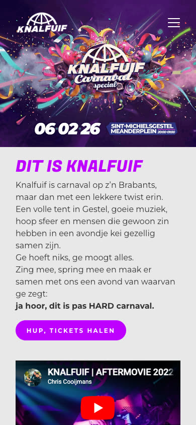 Knalfuif-website op mobiel