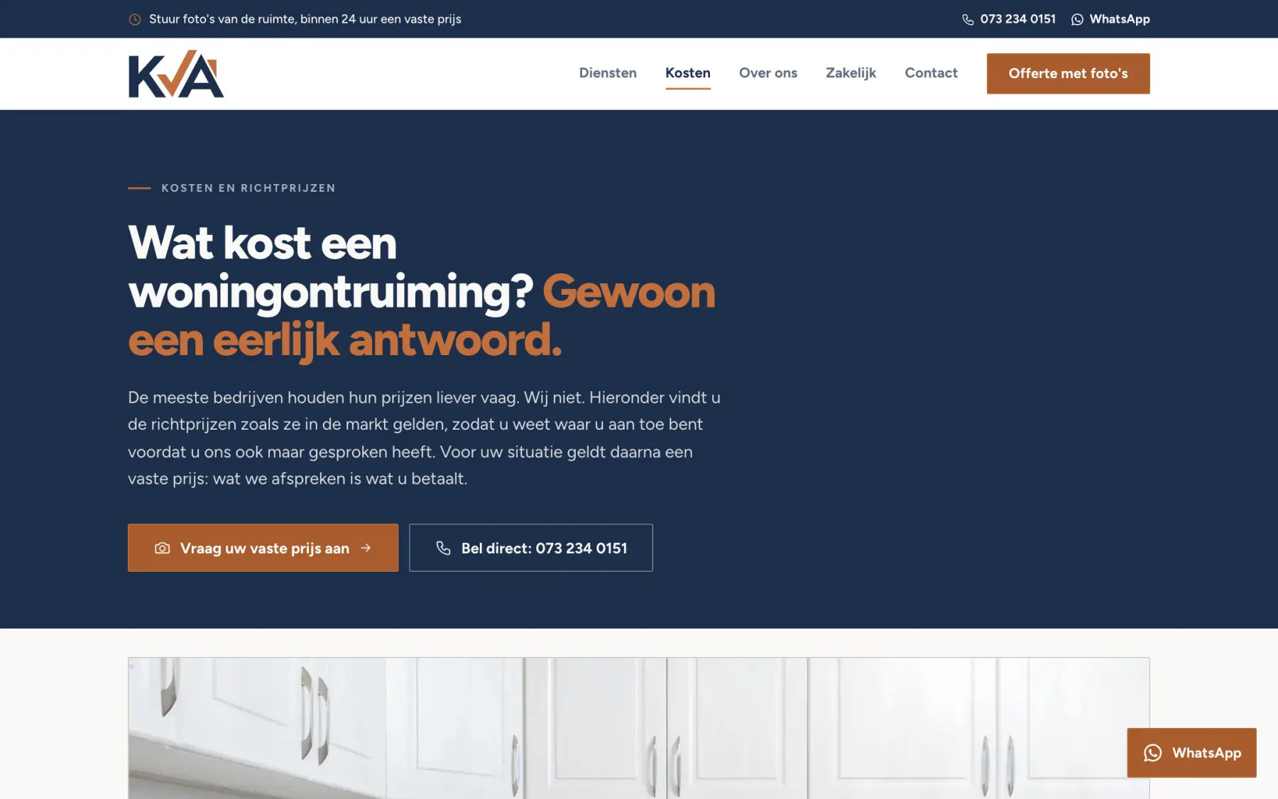 Pagina Kosten van kvaontruimingen.nl
