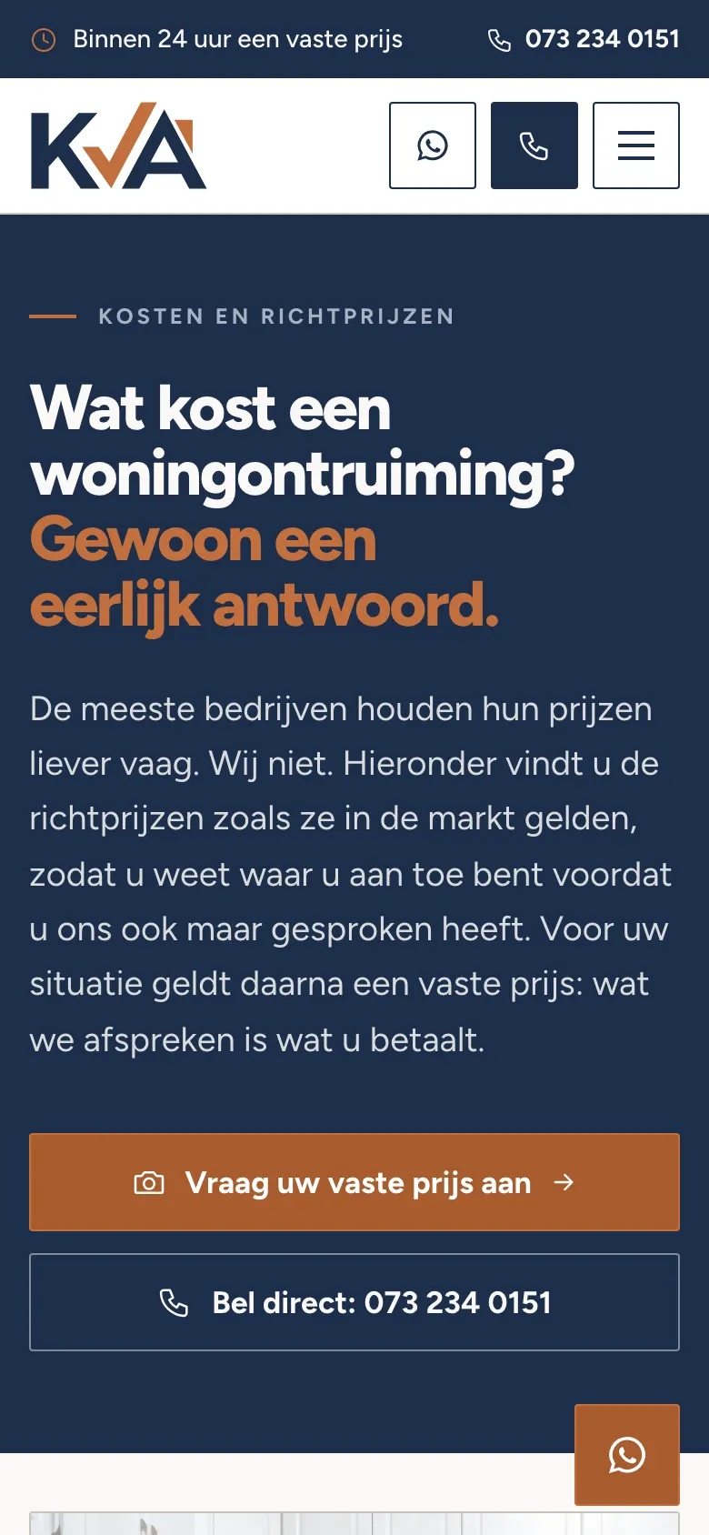 Pagina Kosten op telefoon