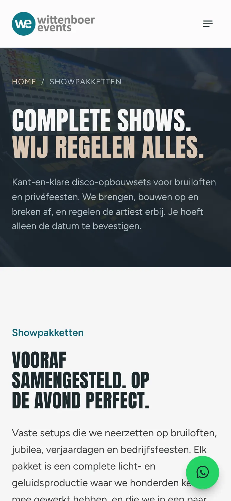 Showpakketten op telefoon