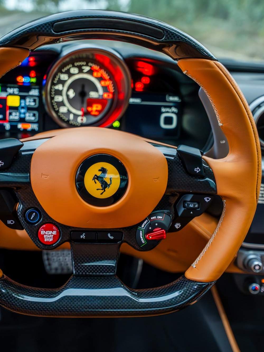 Ferrari stuur in oranje leer