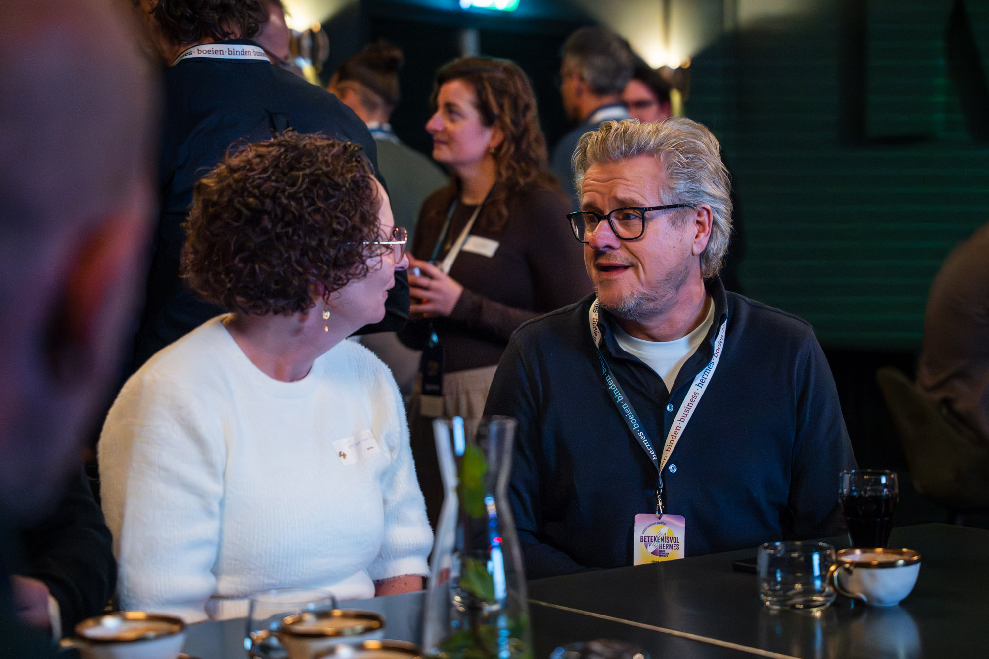 Deelnemers in gesprek tijdens netwerksessie