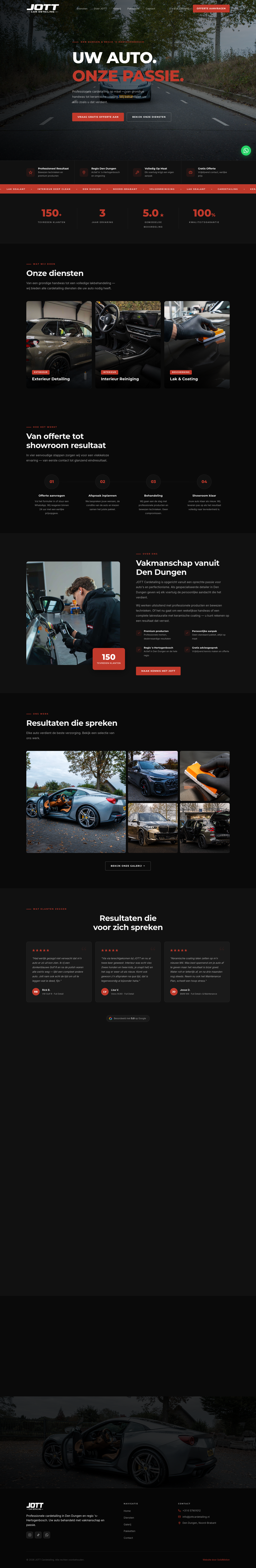 Jott Car Detailing website desktop