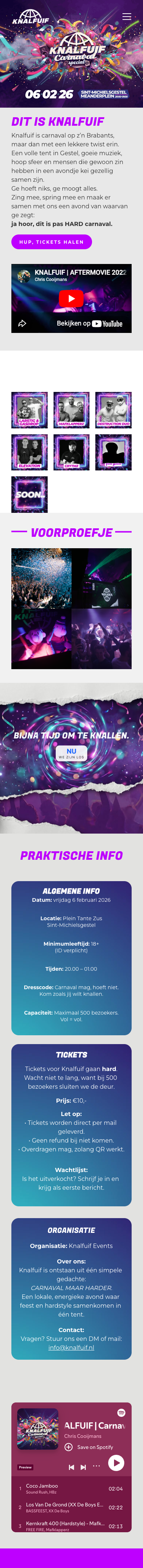 Knalfuif website op mobiel