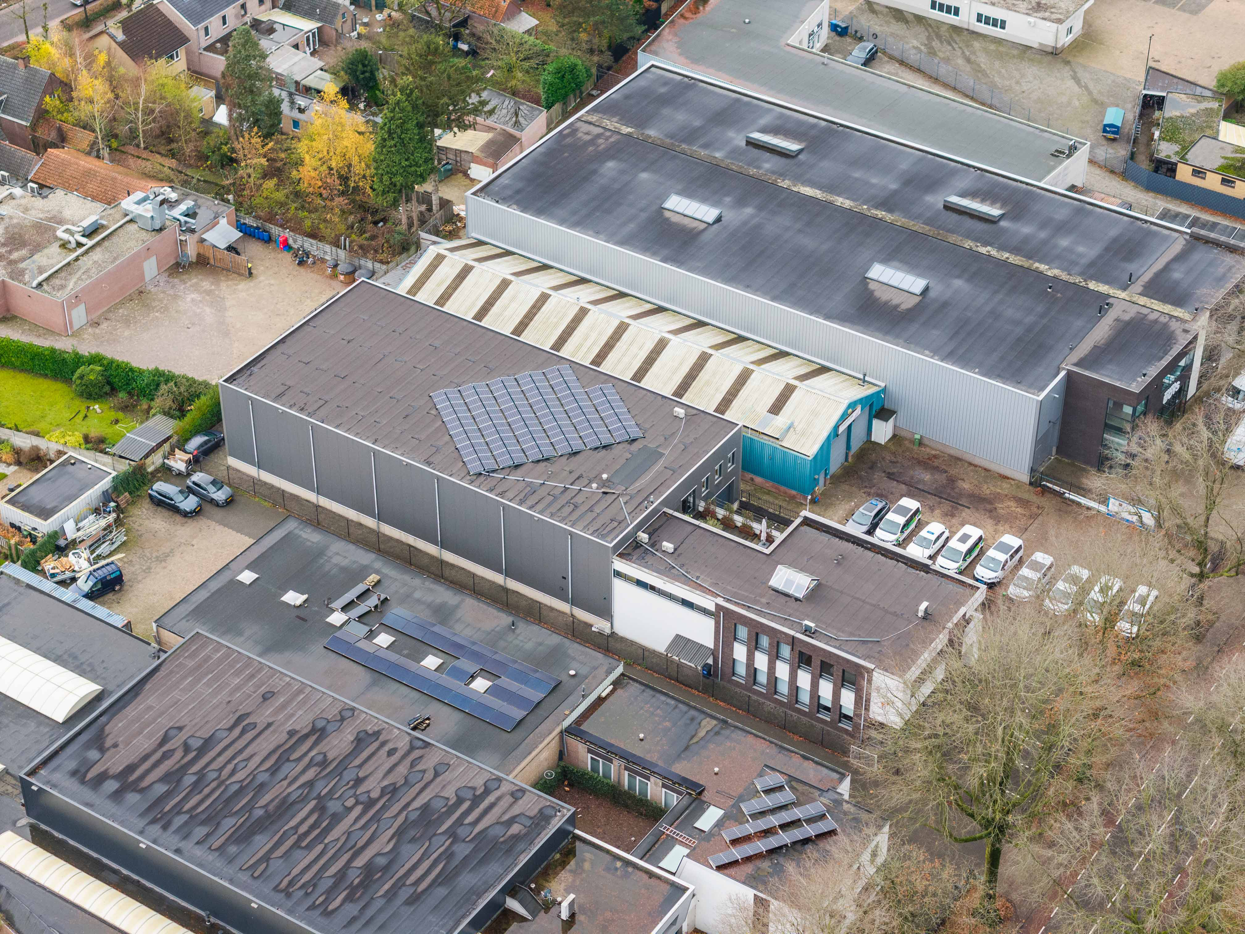 Luchtfoto overzicht bedrijventerrein Mierlo