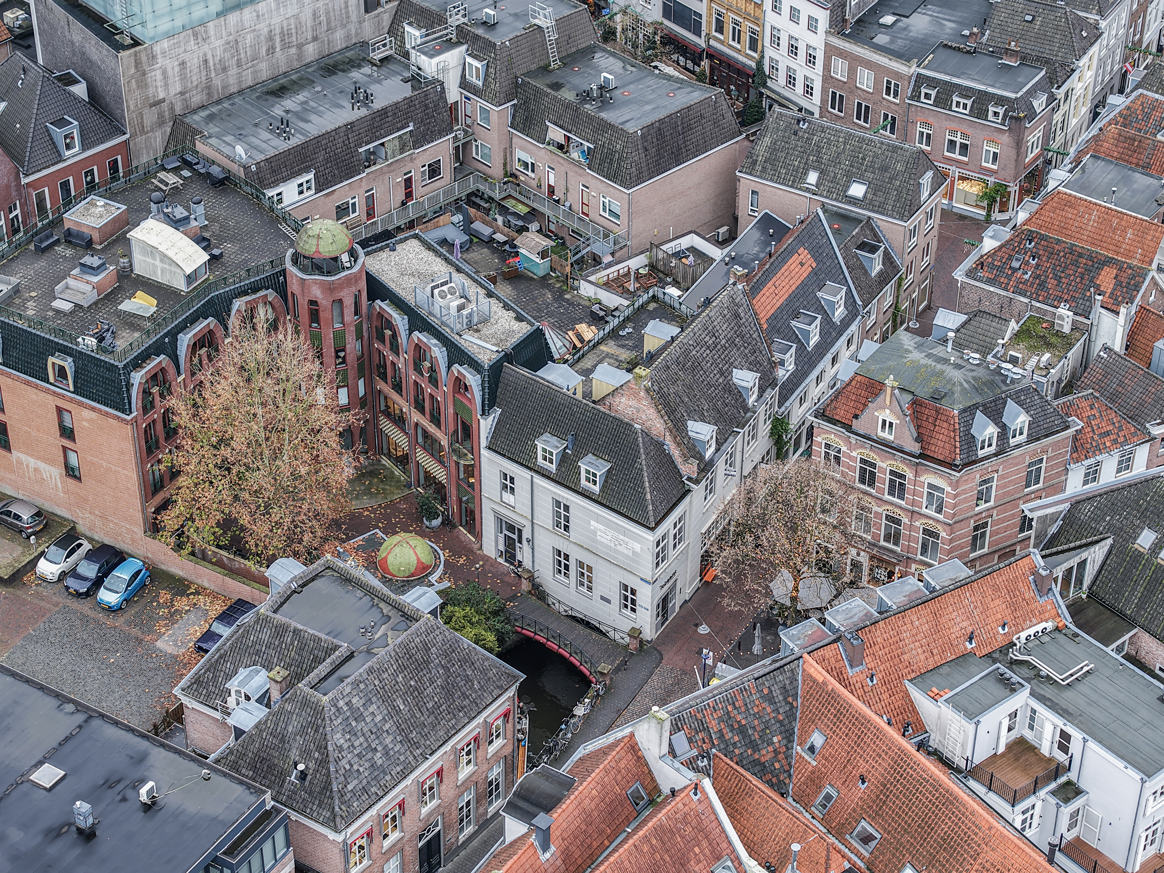 Luchtfoto pand Snellestraat centrum 's-Hertogenbosch