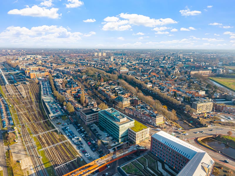 Drone luchtfoto stad